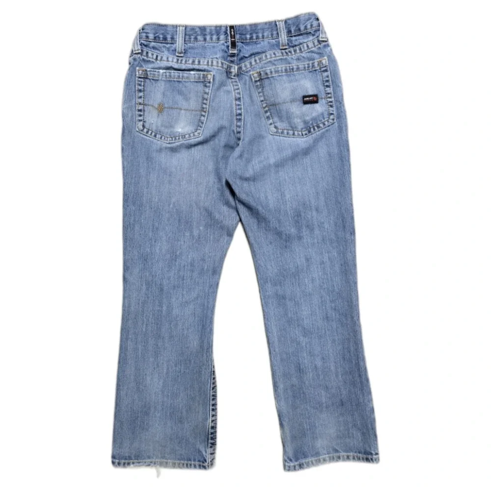 Ariat‎ FR M4 Relaxed Boot Cut Jeans Distressed Denim Men's 34x30 CAT2